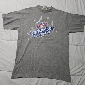 Vintage 90s Roots Budweiser Touchdown Canada Grey T-Shirt